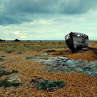 Buy canvas prints of Shipwrecked boat at Dungeness by Lee Sulsh