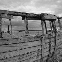 Buy canvas prints of Abandoned boat at Dungeness by Lee Sulsh