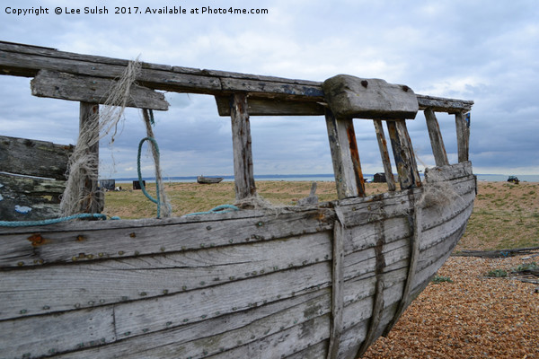 Abandoned boat at Dungeness in colour Picture Board by Lee Sulsh
