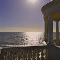 Buy canvas prints of Bexhill Colonnade with Seagull by Lee Sulsh