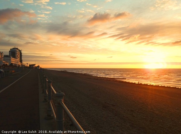 Sunrise in Hastings Picture Board by Lee Sulsh