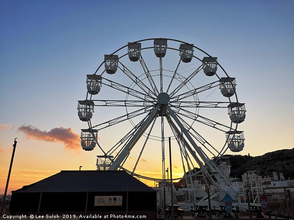 Ferris wheel at sunset Picture Board by Lee Sulsh