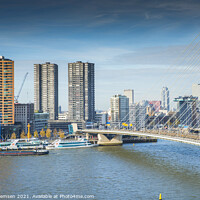 Buy canvas prints of skyline from rotterdam with the river meuse by Chris Willemsen