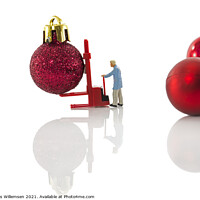 Buy canvas prints of man bringing the christmas balls by Chris Willemsen