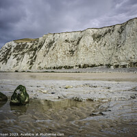Buy canvas prints of low tide on the beach of cap blanc nez in france w by Chris Willemsen