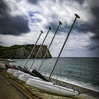Etretat Nautical Arch with the sailing boats