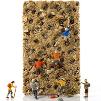 Buy canvas prints of little world puppets at climbing wall by Chris Willemsen