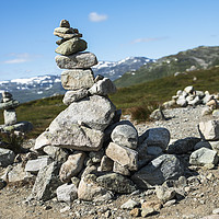Buy canvas prints of balanced stack of stones at Eidfjorden, Norway by Chris Willemsen
