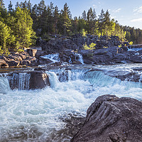 Buy canvas prints of waterfall in norway near Leira by Chris Willemsen