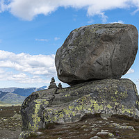 Buy canvas prints of big rock in norway on the high roads near leira by Chris Willemsen