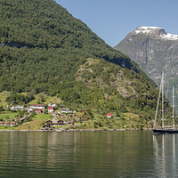 Buy canvas prints of sailing ship in Geirangerfjord Norway by Chris Willemsen