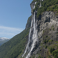 Buy canvas prints of waterfall geiranger fjord norway by Chris Willemsen