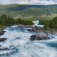 Buy canvas prints of waterfall and rocks in norway by Chris Willemsen