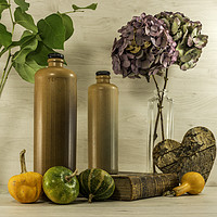 Buy canvas prints of stil life  with stone bottles by Chris Willemsen