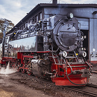 Buy canvas prints of old black steam loc in germany by Chris Willemsen