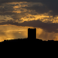 Buy canvas prints of sunrays over the castel by Chris Willemsen