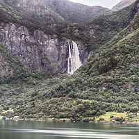 Buy canvas prints of waterfall near sognefjord   by Chris Willemsen