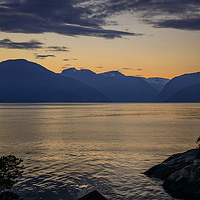 Buy canvas prints of sunset at the sognefjord in norway by Chris Willemsen