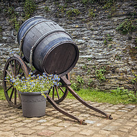 Buy canvas prints of old wine barrel with wheels  by Chris Willemsen