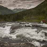 Buy canvas prints of raw waterfall in norway near Balestrand by Chris Willemsen