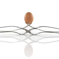 Buy canvas prints of egg balance on six forks by Chris Willemsen