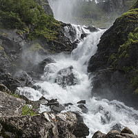 Buy canvas prints of Latefossen waterfall norway by Chris Willemsen