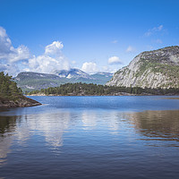 Buy canvas prints of mountains and fjord in norway by Chris Willemsen