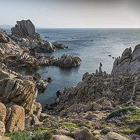 Buy canvas prints of capo testa teresa di gallura , with rocks and blue by Chris Willemsen