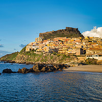 Buy canvas prints of skyline of the village Castelsardo on the island o by Chris Willemsen