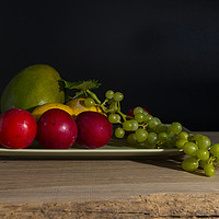 Buy canvas prints of still life with a green bowl with fruit by Chris Willemsen