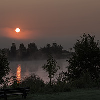 Buy canvas prints of sunrise over the river maas in Holland by Chris Willemsen