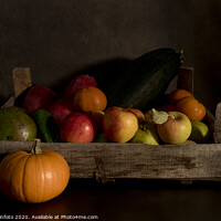 Buy canvas prints of a still life of fruit in an old wooden box by Chris Willemsen