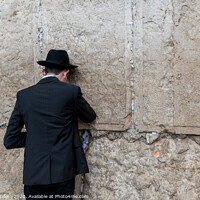 Buy canvas prints of Jew at the wailing wall in jerusalem by Chris Willemsen