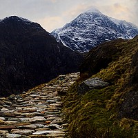 Buy canvas prints of Miners track up the Snowdon by Estefanía Rivas Salvador