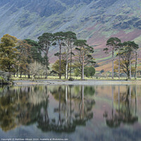 Buy canvas prints of Stuning Autumn Fall landscape image of Lake Buttermere in Lake District England by Matthew Gibson