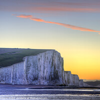 Buy canvas prints of Stunning Winter landscape sunrise above the Seven Sisters cliffs by Matthew Gibson