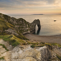 Buy canvas prints of Beautiful sunset landscape image of Durdle Door  by Matthew Gibson