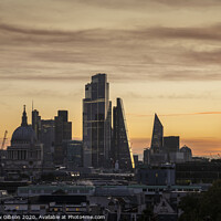Buy canvas prints of Stunning beautiful landscape cityscape skyline image of London in England during colorful Autumn sunrise by Matthew Gibson