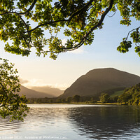 Buy canvas prints of Stunning epic sunrise landscape image looking along Loweswater towards wonderful light on Grasmoor and Mellbreak mountains in Lkae District by Matthew Gibson