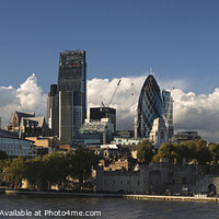 Buy canvas prints of Landscape of City of London on Summer day with blue sky by Matthew Gibson