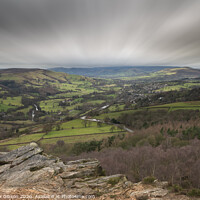 Buy canvas prints of Dramatic moody Winter landscape image of Peak District in England during soft afternoon light by Matthew Gibson