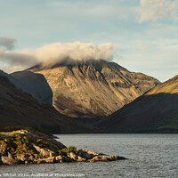 Buy canvas prints of Beautiful late Summer landscape image of Wasdale Valley in Lake District, looking towards Scafell Pike, Great Gable and Kirk Fell mountain range by Matthew Gibson