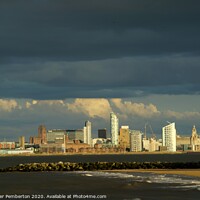 Buy canvas prints of Liverpool Cityscape  River Mersey England. by Alexander Pemberton