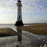 Buy canvas prints of New Brighton Perch  Rock Lighthouse  River Mersey    Wirral,   Merseyside.  England.  by Alexander Pemberton