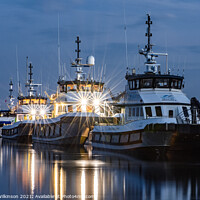 Buy canvas prints of Work Boats in the Harbour by Simon Wilkinson