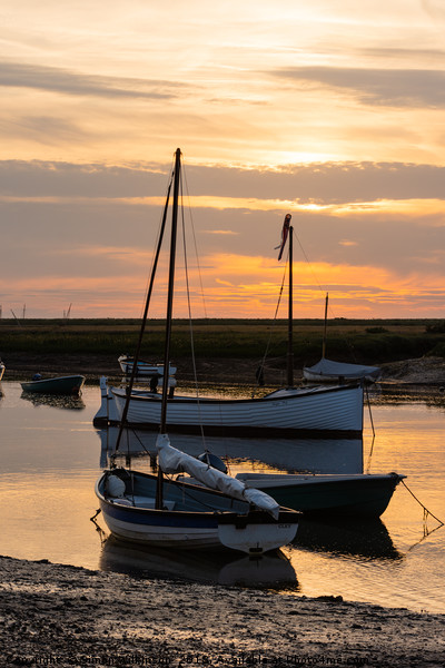 Sunset at Burnham Overy Staithe Picture Board by Simon Wilkinson