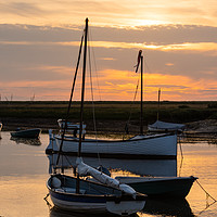 Buy canvas prints of Sunset at Burnham Overy Staithe by Simon Wilkinson
