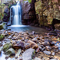 Buy canvas prints of Lumsdale Waterfall by Simon Wilkinson