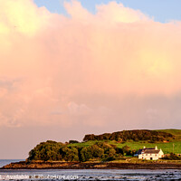 Buy canvas prints of Evening sunlight over Ross bay to Ross cottage by Hugh McKean