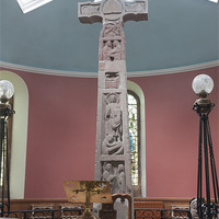 Buy canvas prints of Religious, monument, Ruthwell Runic Cross by Hugh McKean